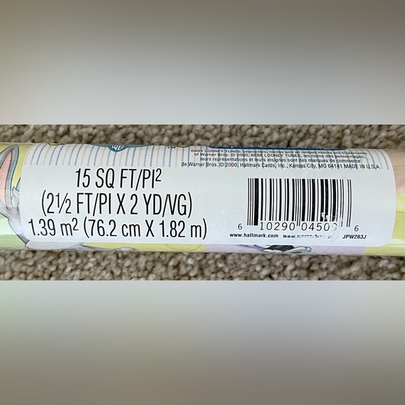 Vintage 2000 Baby Looney Tunes Hallmark Wrapping Paper Roll Gift Wrap SEALED! - Picture 3 of 6